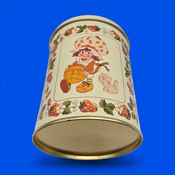 Vintage Strawberry Shortcake & Cat Custard Cookie Tin - 1981 American Greetings - Picture 1 of 13